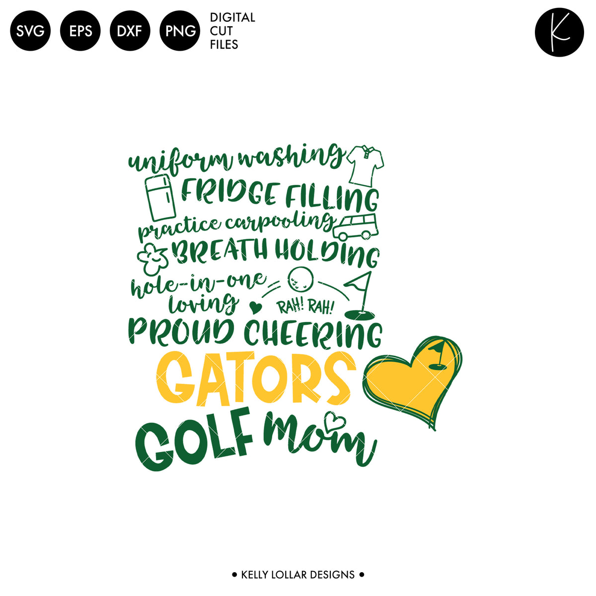Gators Golf Bundle | SVG DXF EPS PNG Cut Files