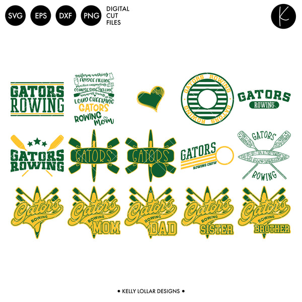 Gators Rowing Crew Bundle | SVG DXF EPS PNG Cut Files - Kelly Lollar ...