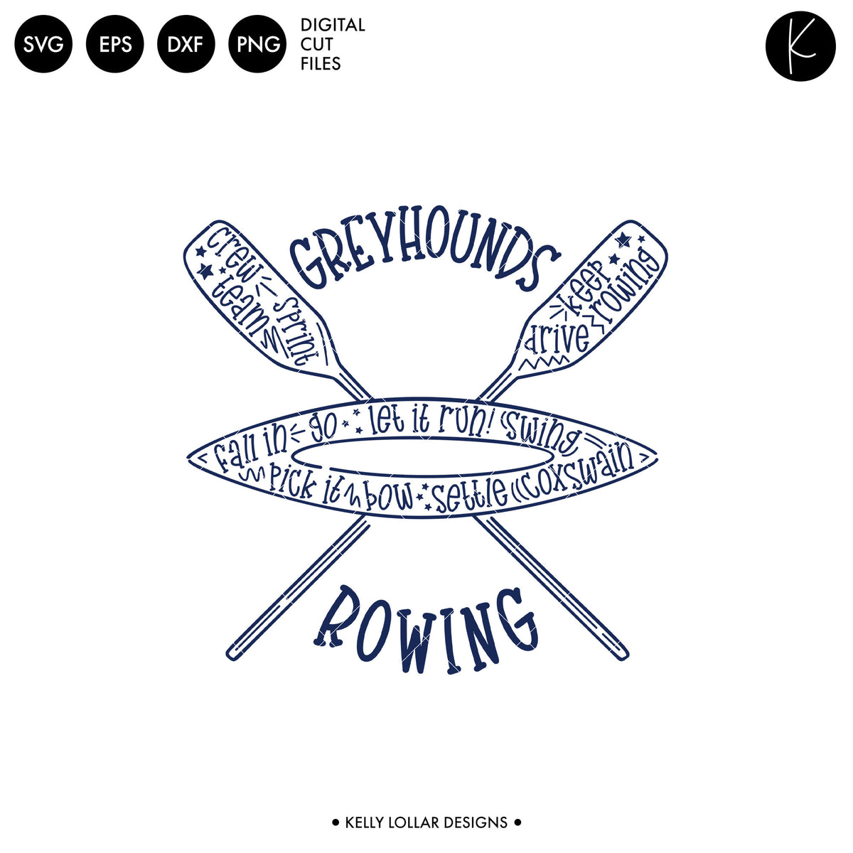 Greyhounds Rowing Crew Bundle | SVG DXF EPS PNG Cut Files