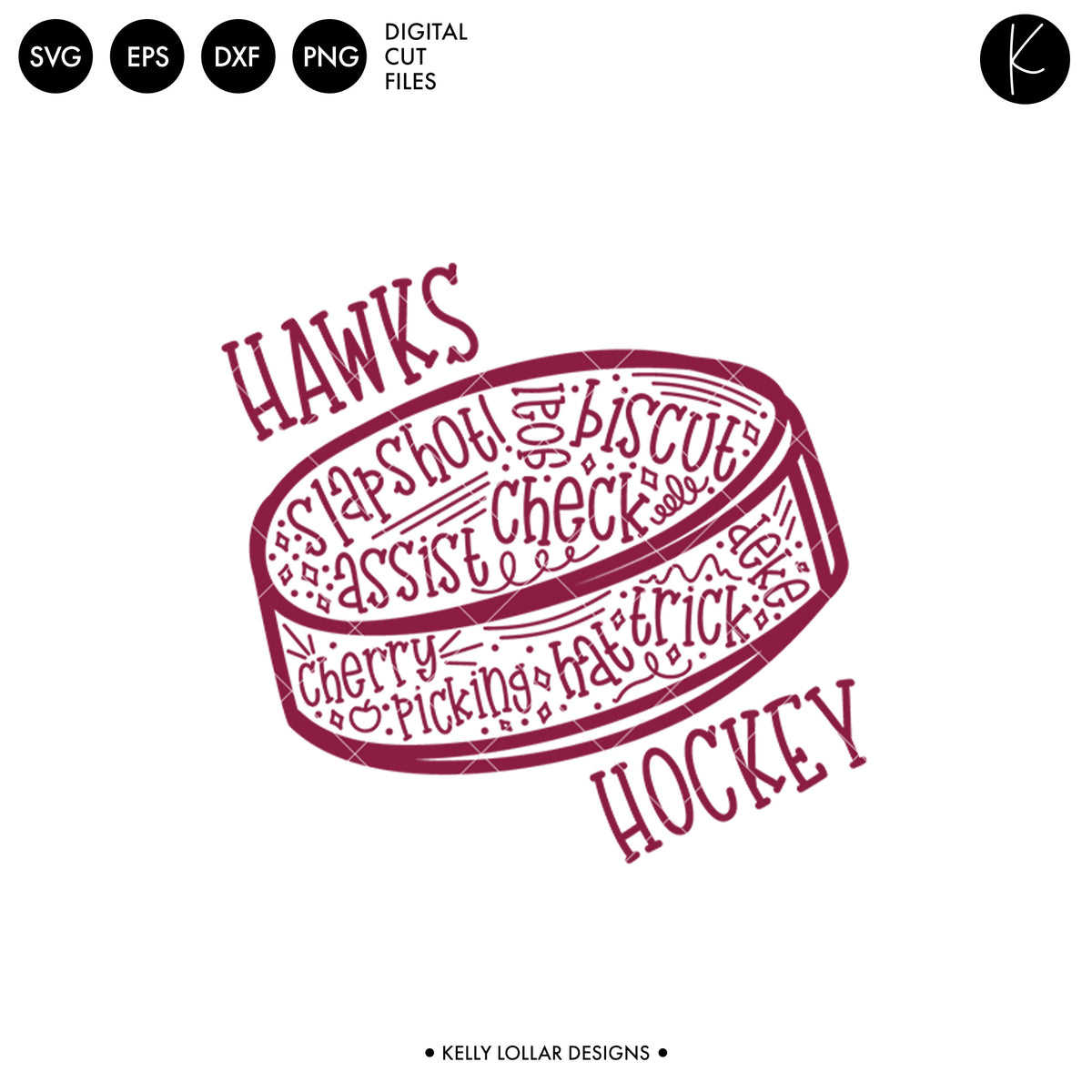 Hawks Hockey Bundle | SVG DXF EPS PNG Cut Files