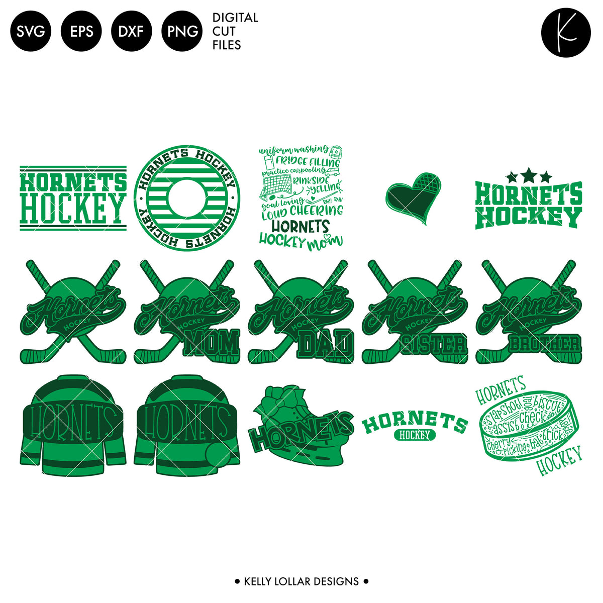 Hornets Hockey Bundle | SVG DXF EPS PNG Cut Files