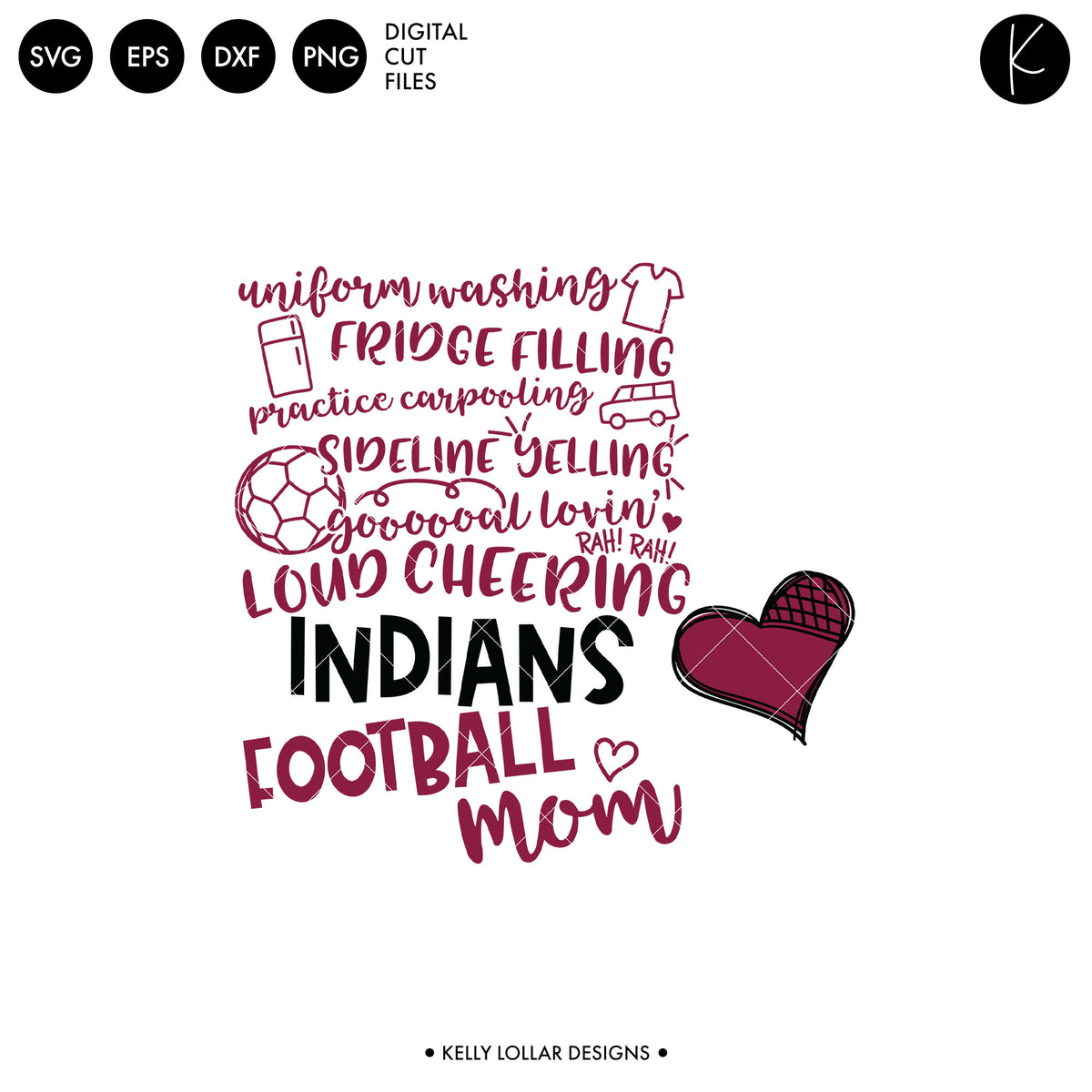 Indians Soccer and Football Bundle | SVG DXF EPS PNG Cut Files