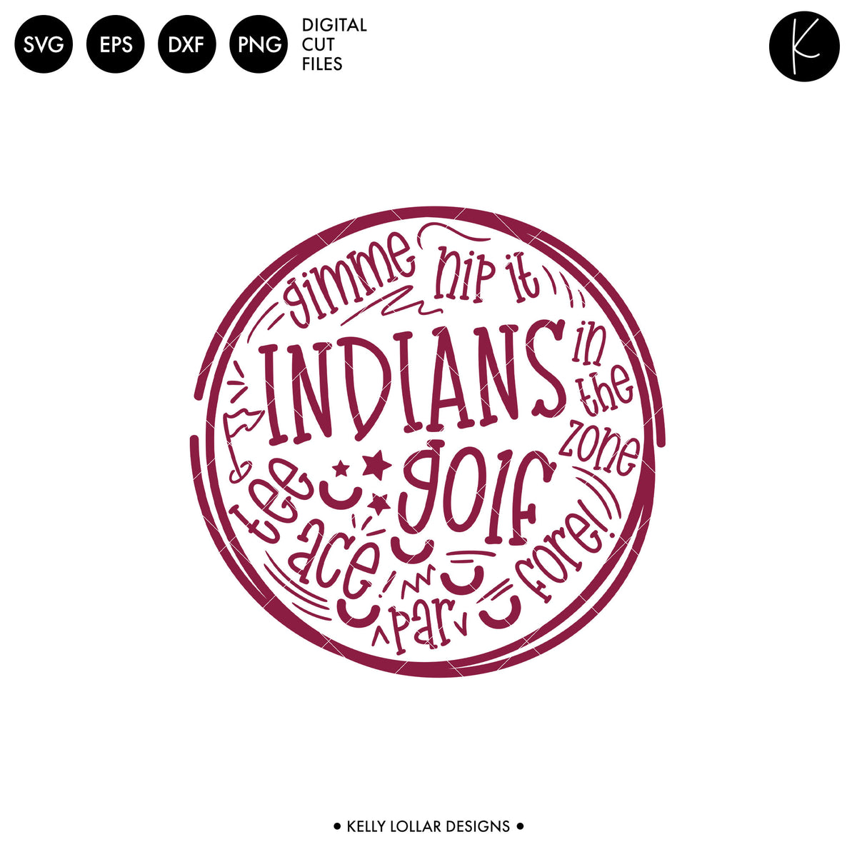Indians Golf Bundle | SVG DXF EPS PNG Cut Files