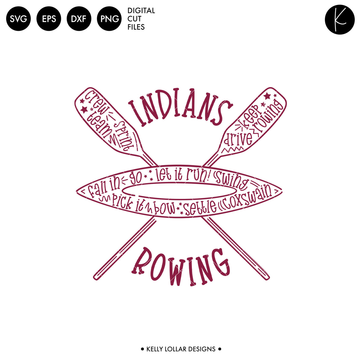 Indians Rowing Crew Bundle | SVG DXF EPS PNG Cut Files