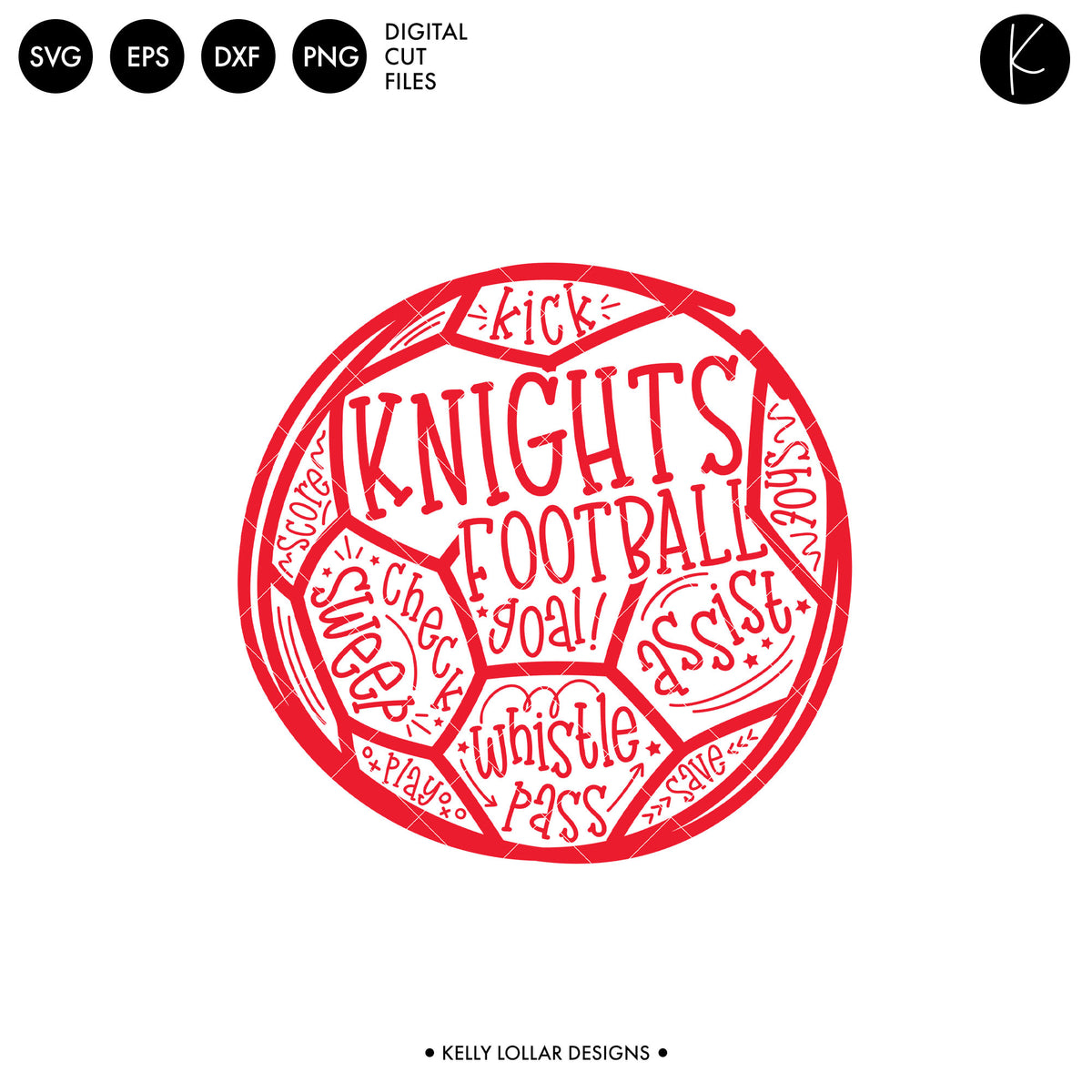Knights Soccer and Football Bundle | SVG DXF EPS PNG Cut Files