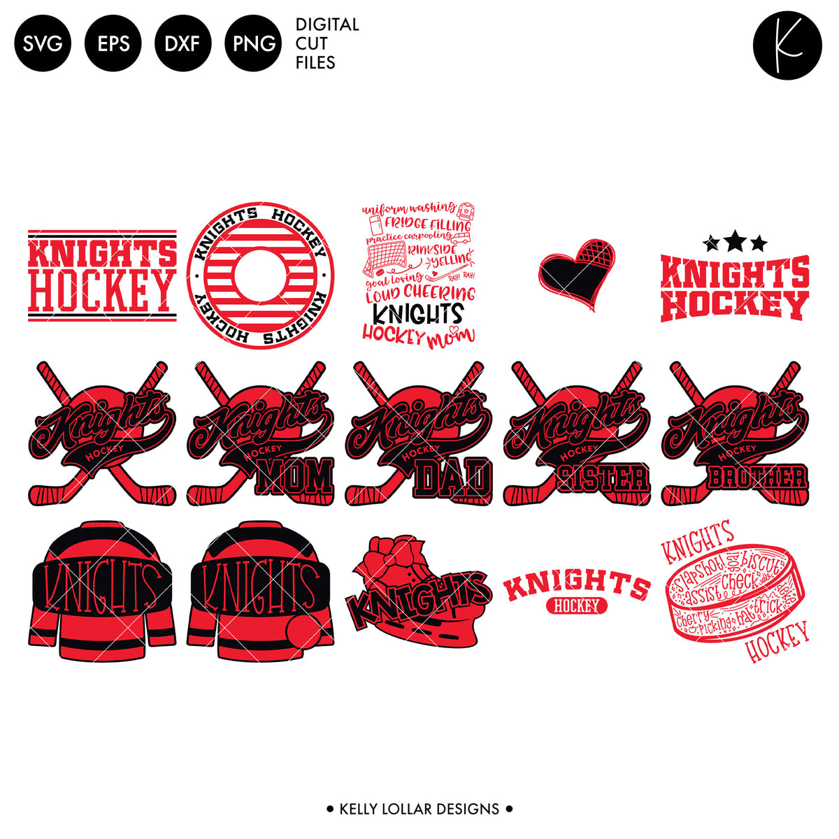Knights Hockey Bundle | SVG DXF EPS PNG Cut Files