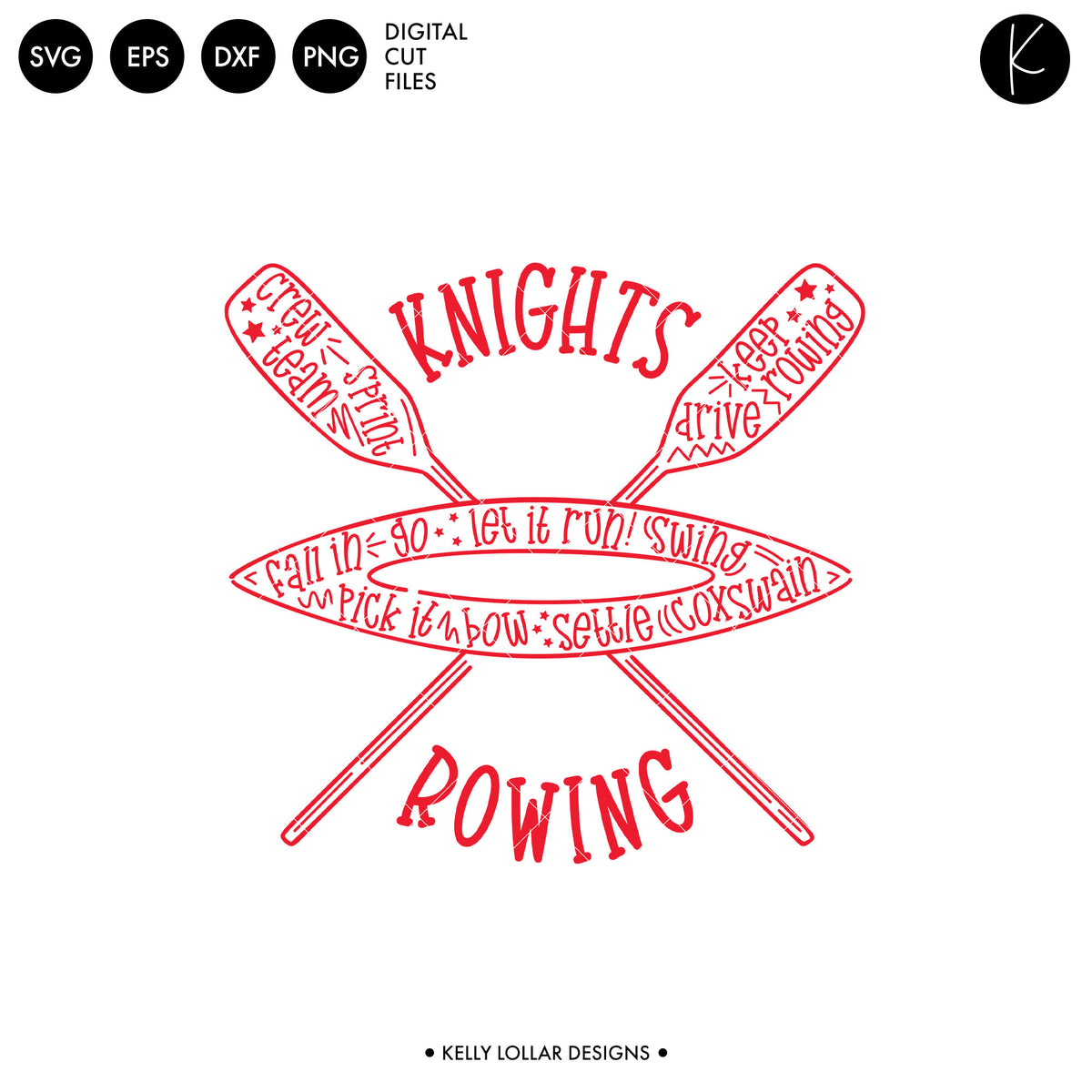 Knights Rowing Crew Bundle | SVG DXF EPS PNG Cut Files