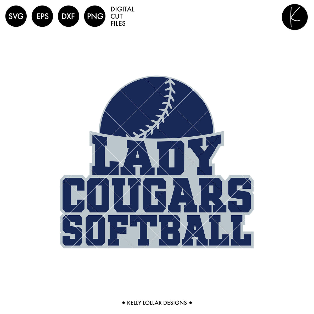 Lady Cougars Softball Bundle | SVG DXF EPS PNG Cut Files
