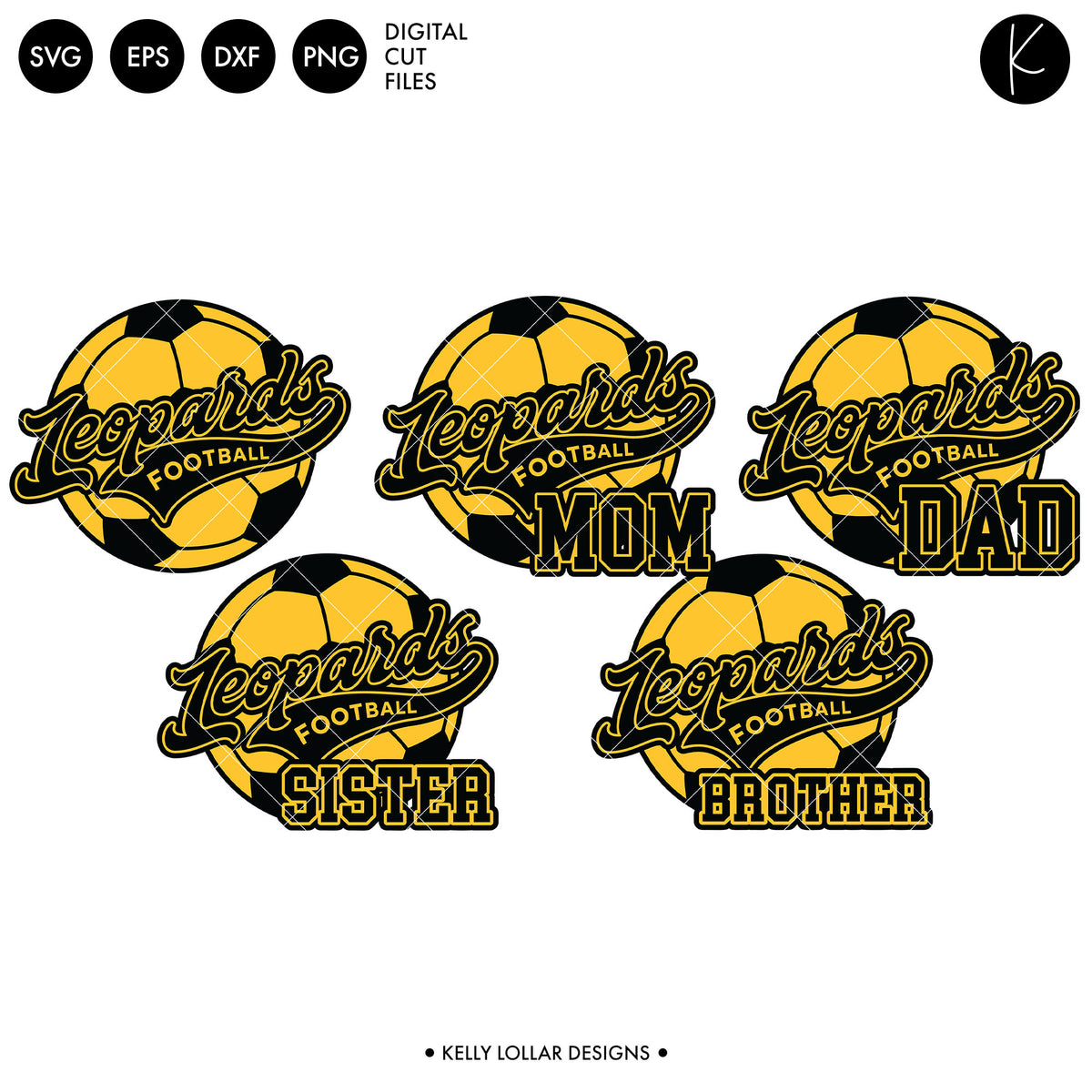 Leopards Soccer and Football Bundle | SVG DXF EPS PNG Cut Files