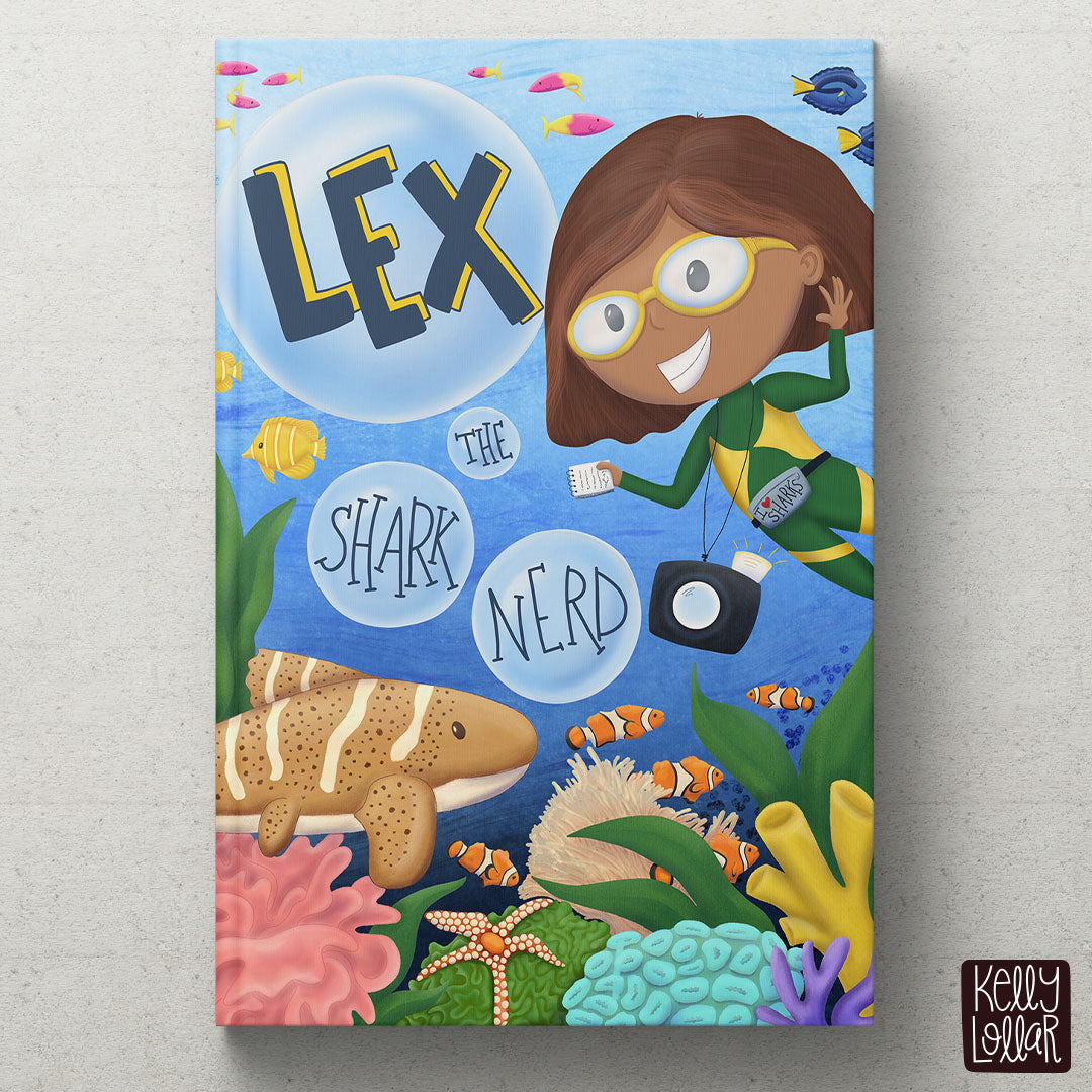 MATS Character Play Bootcamp Lex the Shark Nerd Children's Book Cover by Kelly Lollar