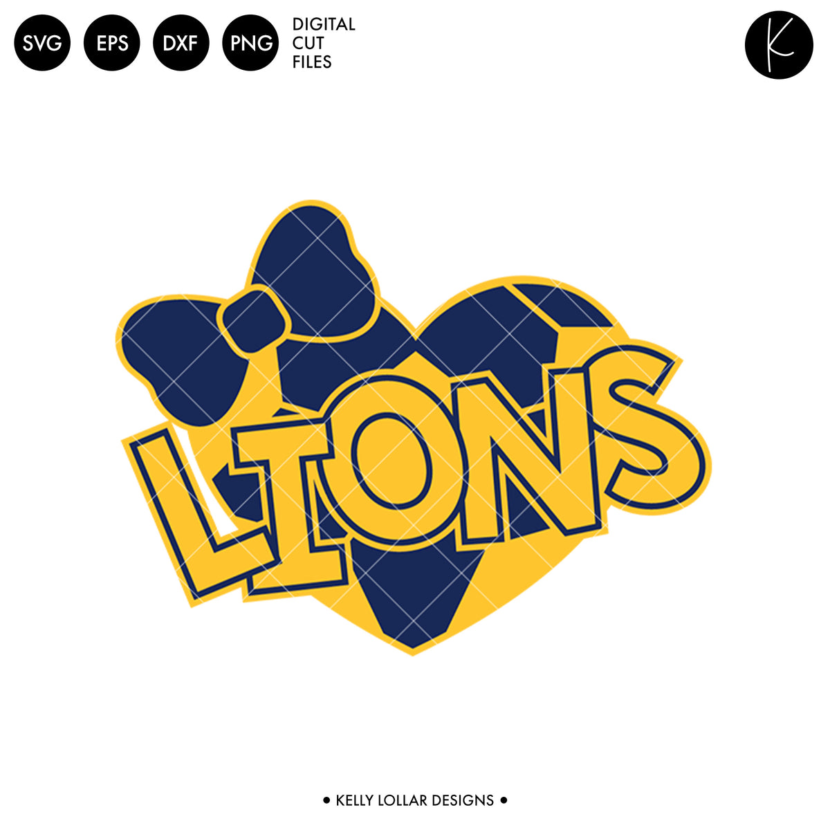 Lions Soccer and Football Bundle | SVG DXF EPS PNG Cut Files