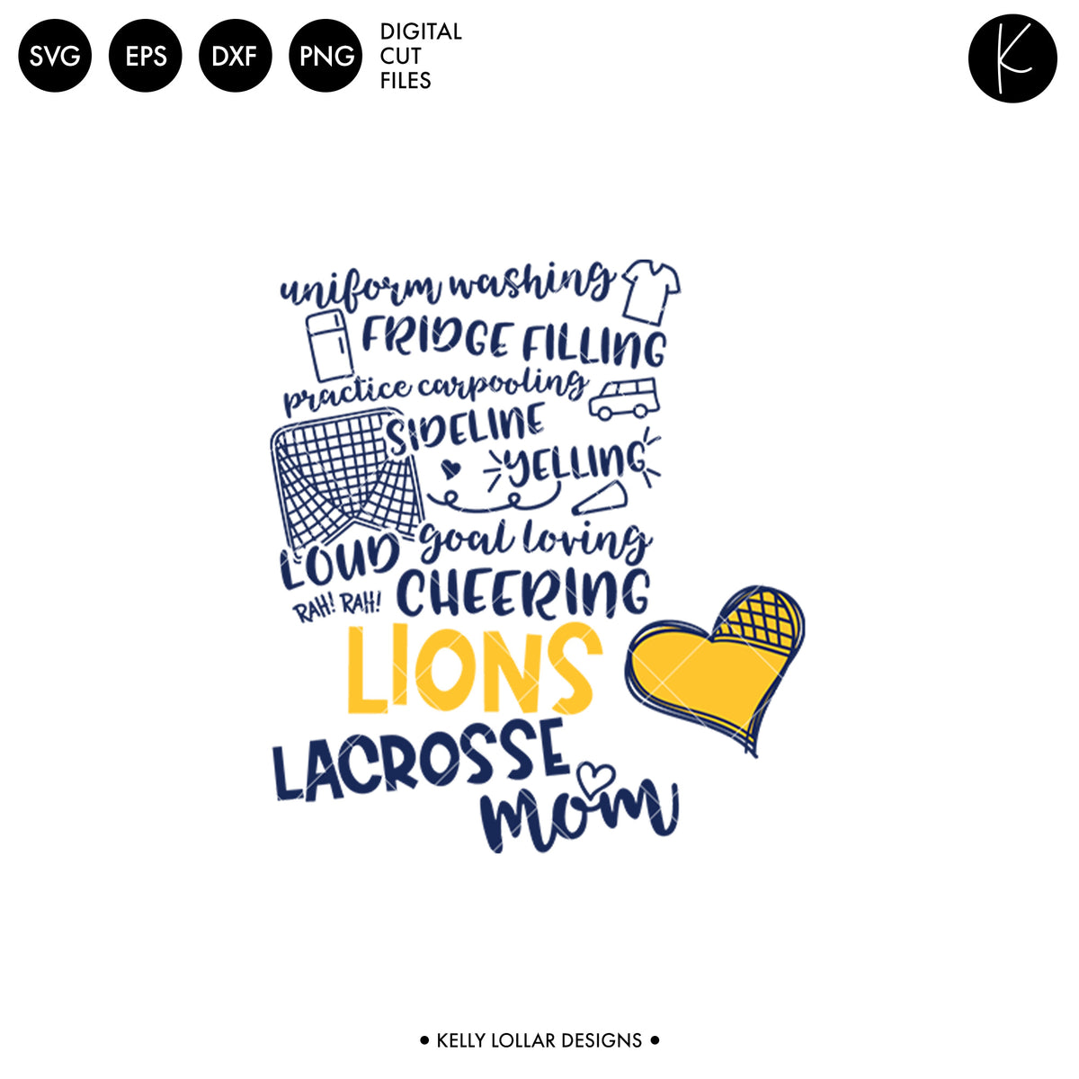 Lions Lacrosse Bundle | SVG DXF EPS PNG Cut Files