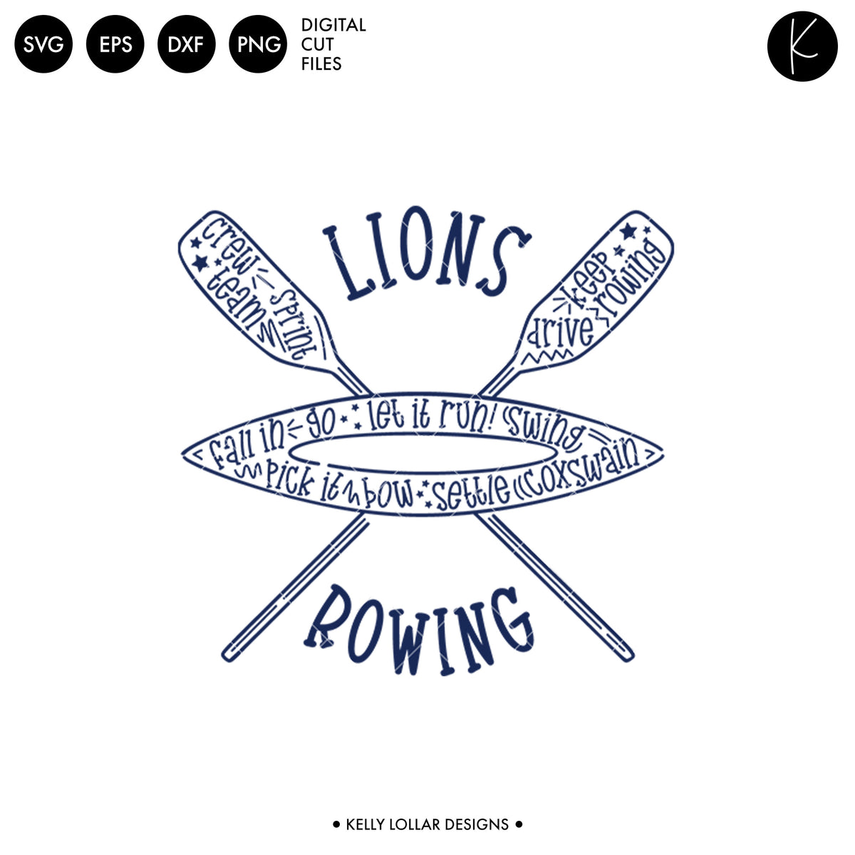 Lions Rowing Crew Bundle | SVG DXF EPS PNG Cut Files