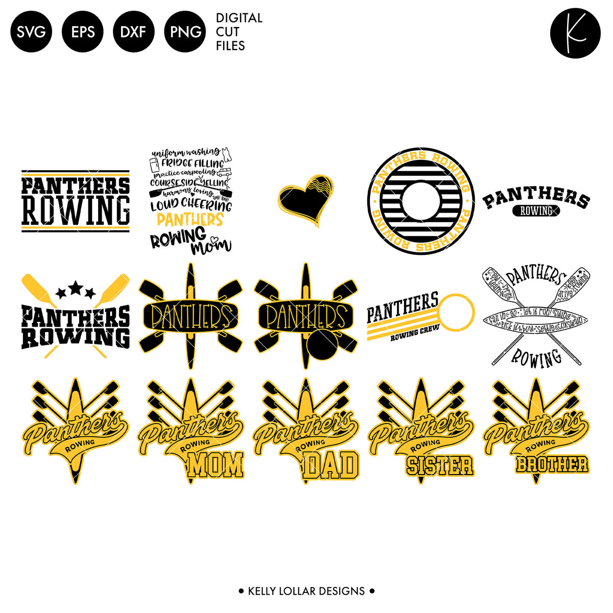 Panthers Rowing Crew Bundle | SVG DXF EPS PNG Cut Files