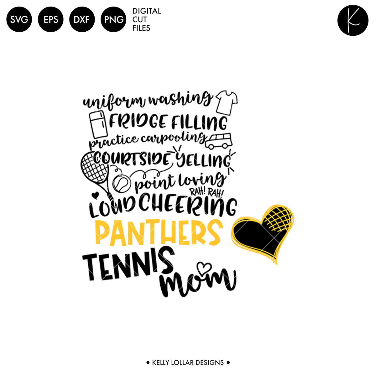 Panthers Tennis Bundle | SVG DXF EPS PNG Cut Files