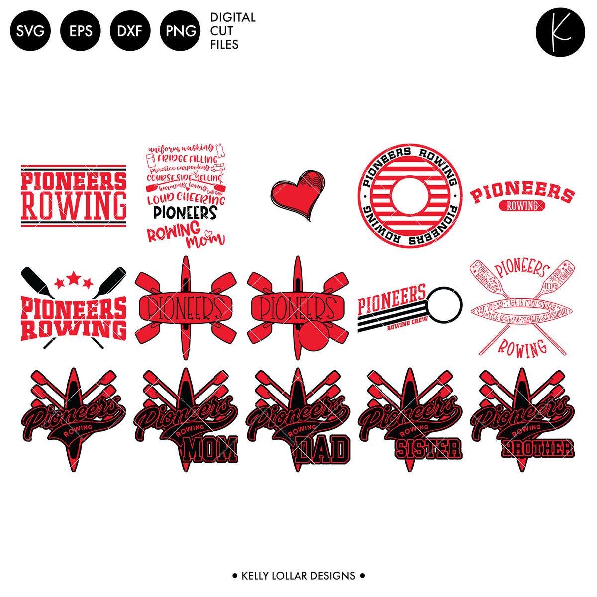 Pioneers Rowing Crew Bundle | SVG DXF EPS PNG Cut Files