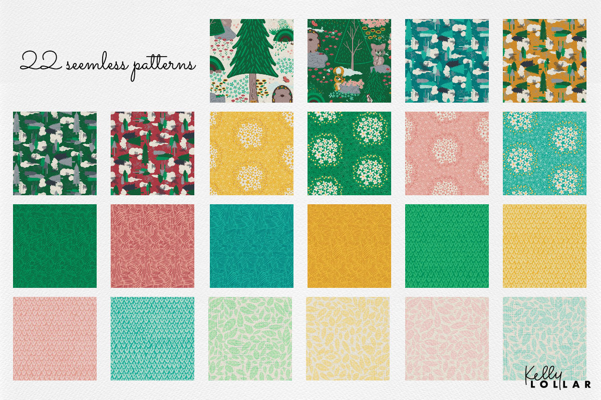 Porcupine and Friends Surface Pattern Collection thumbnails by Kelly Lollar