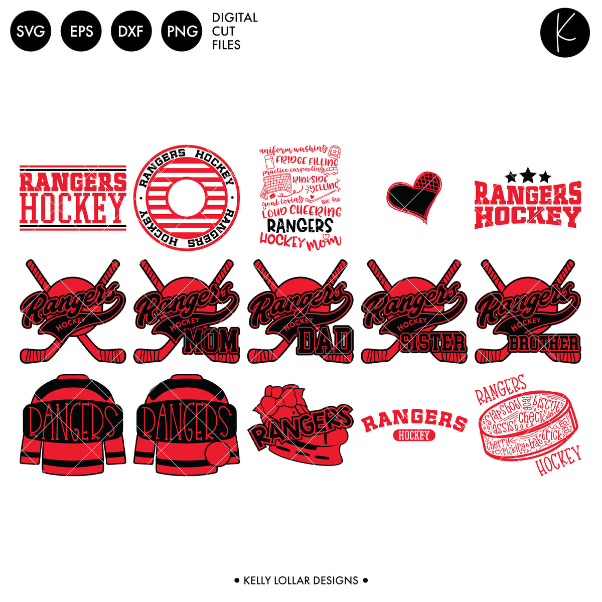 Rangers Hockey Bundle | SVG DXF EPS PNG Cut Files