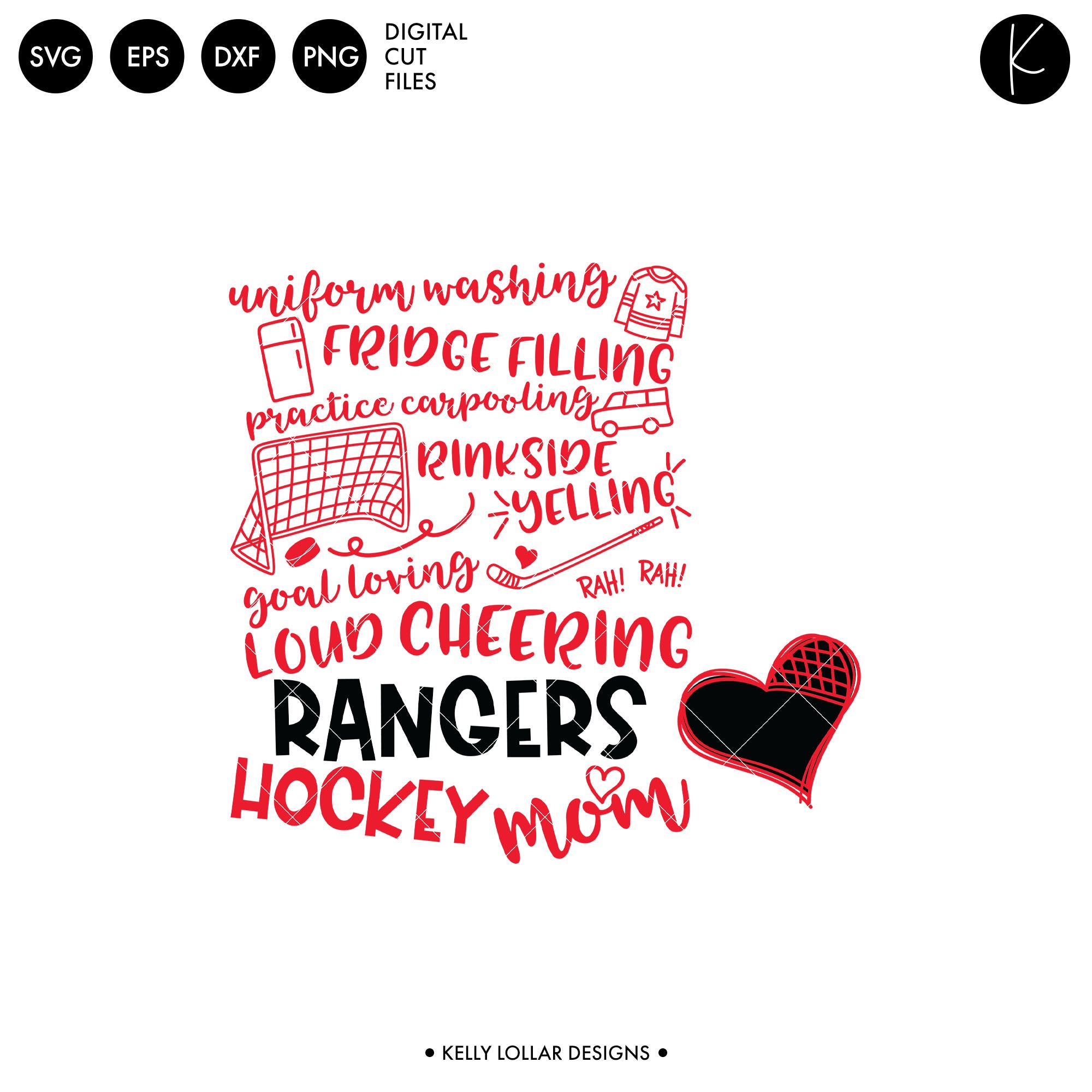 Rangers Hockey Bundle | SVG DXF EPS PNG Cut Files - Kelly Lollar Designs
