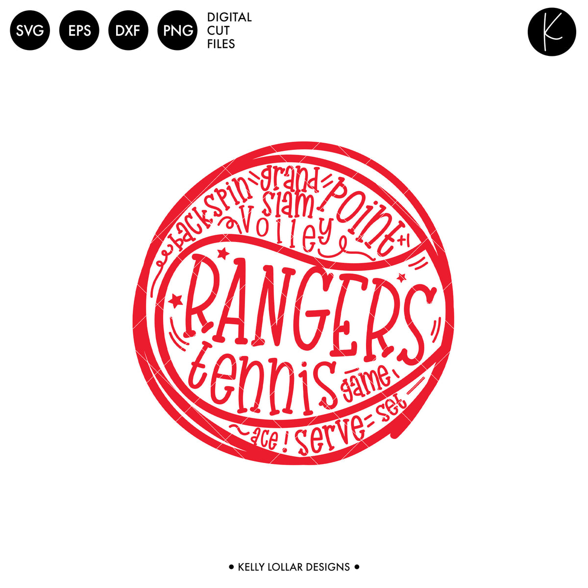 Rangers Tennis Bundle | SVG DXF EPS PNG Cut Files