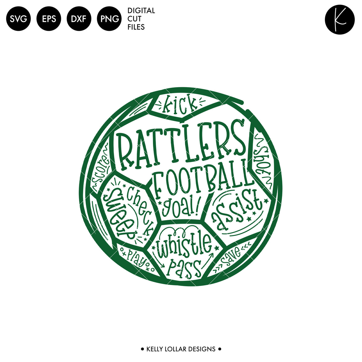 Rattlers Soccer and Football Bundle | SVG DXF EPS PNG Cut Files