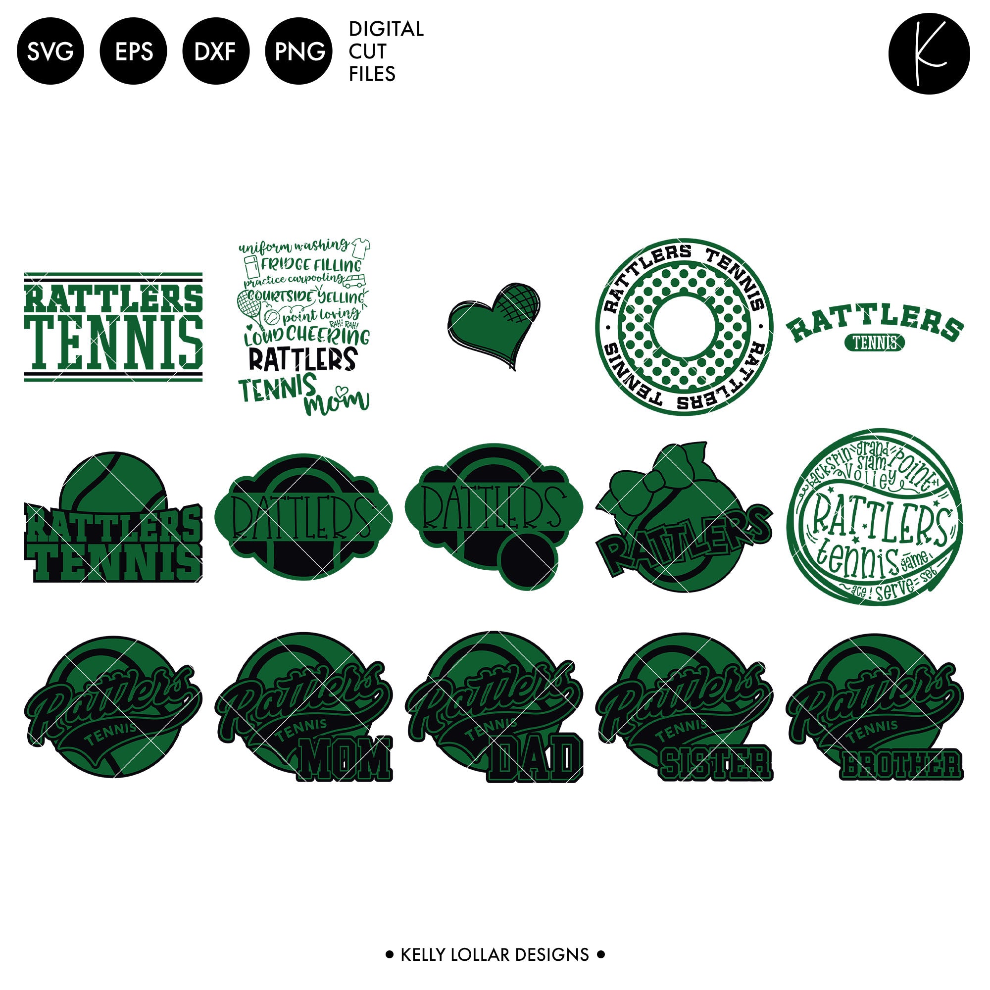 Texas Rattlers R Vector File Rattlers Tennis Bundle | SVG DXF EPS PNG Cut Files - Kelly Lollar Designs