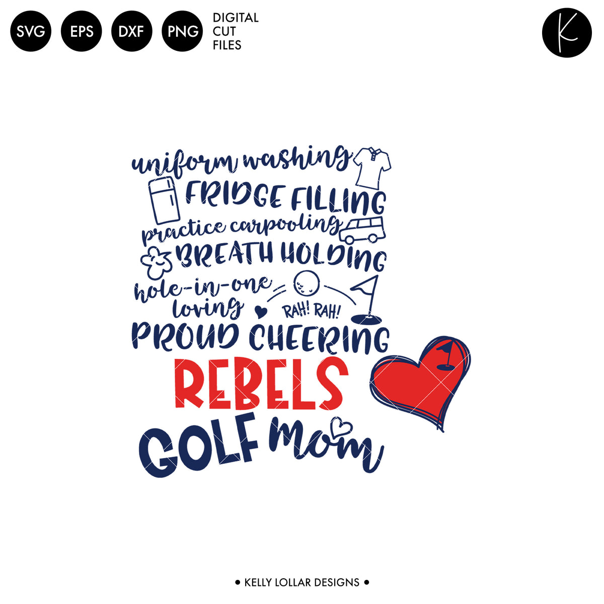 Rebels Golf Bundle | SVG DXF EPS PNG Cut Files