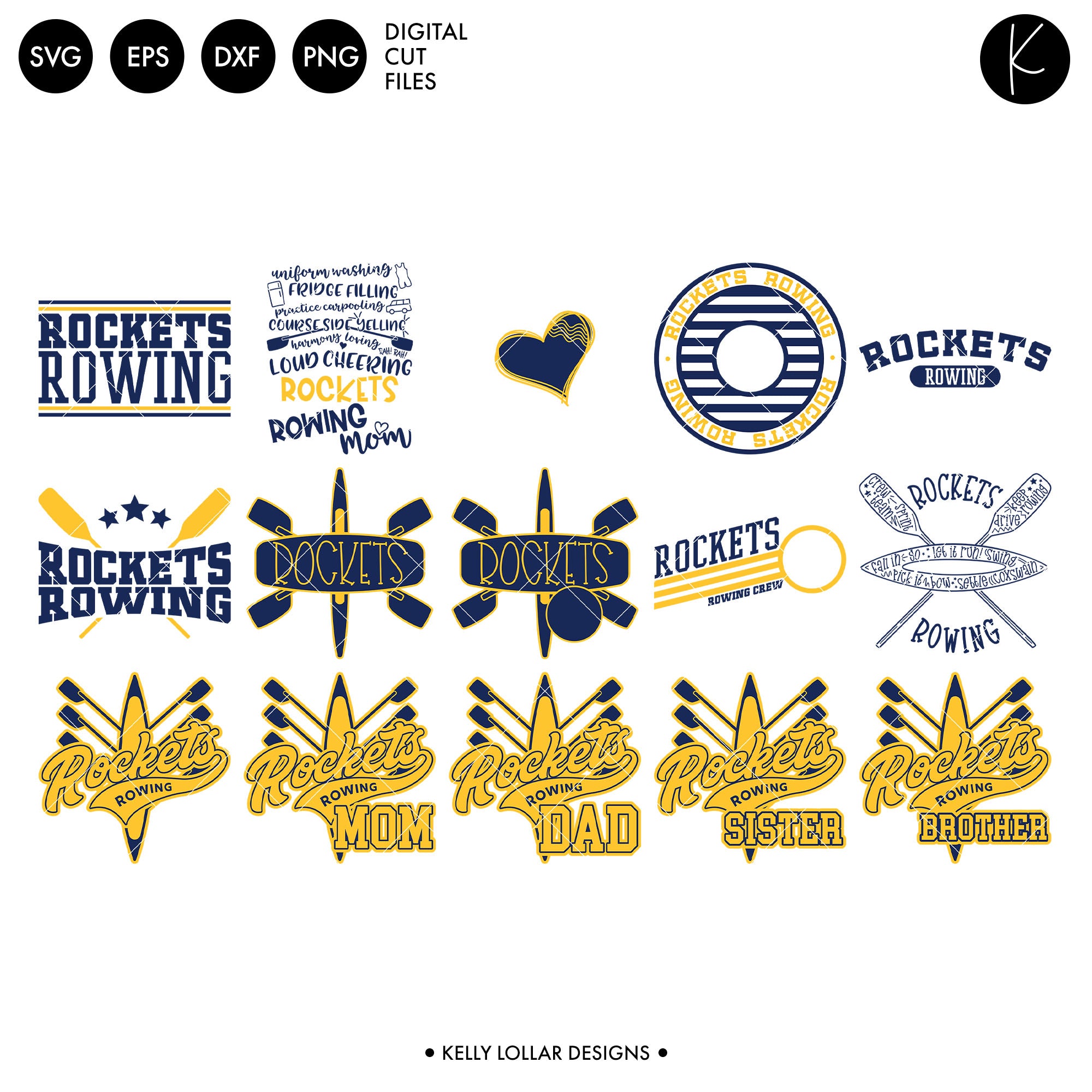 Rockets Rowing Crew Bundle | SVG DXF EPS PNG Cut Files - Kelly Lollar ...