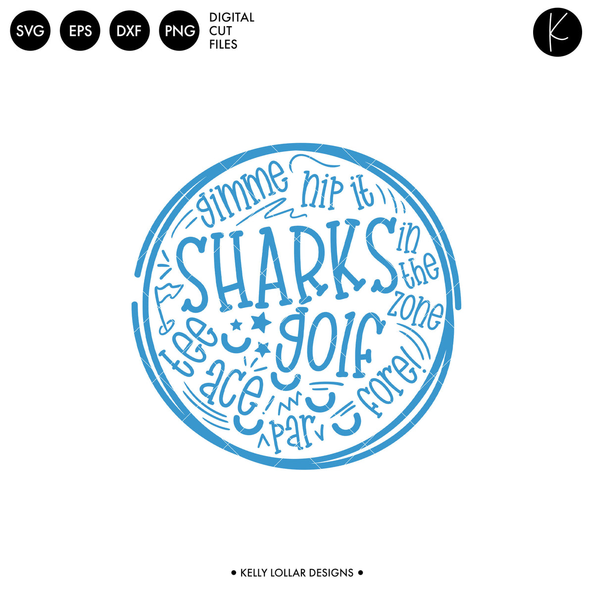 Sharks Golf Bundle | SVG DXF EPS PNG Cut Files