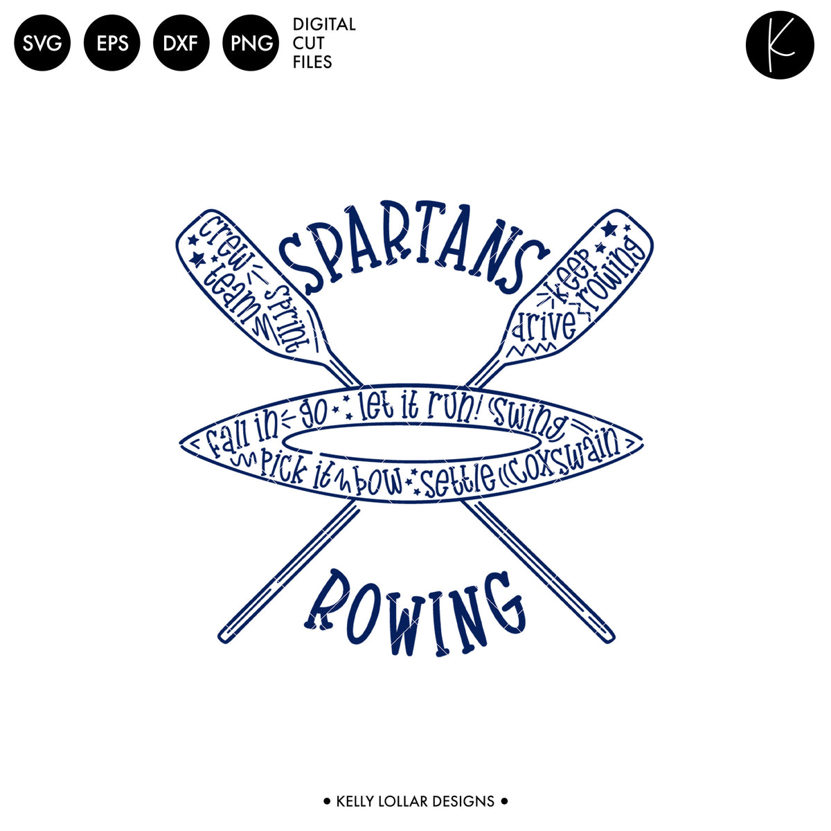 Spartans Rowing Crew Bundle | SVG DXF EPS PNG Cut Files