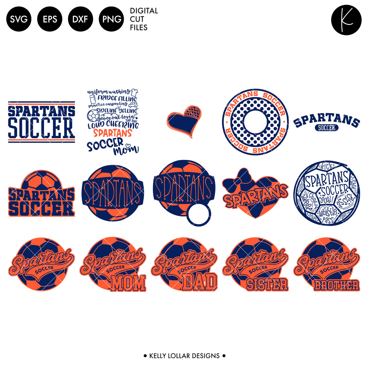Spartans Soccer and Football Bundle | SVG DXF EPS PNG Cut Files