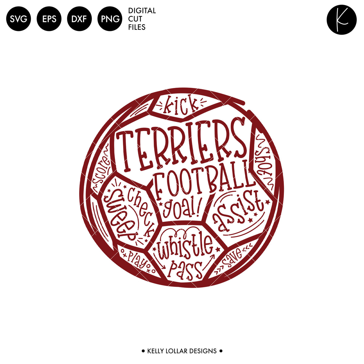 Terriers Soccer and Football Bundle | SVG DXF EPS PNG Cut Files