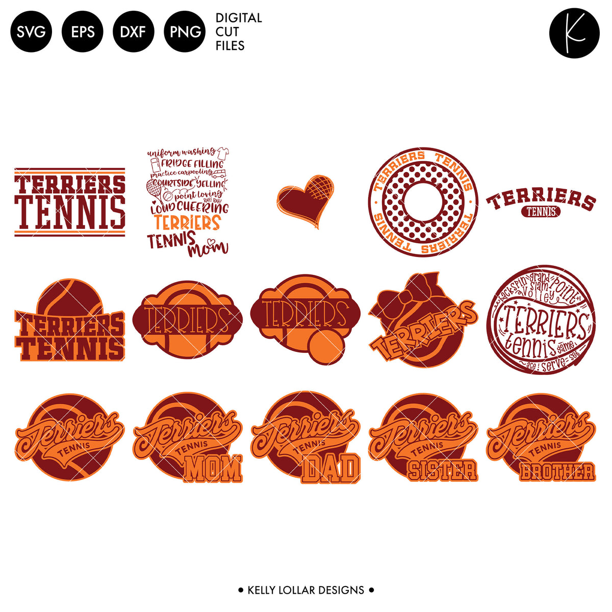 Terriers Tennis Bundle | SVG DXF EPS PNG Cut Files