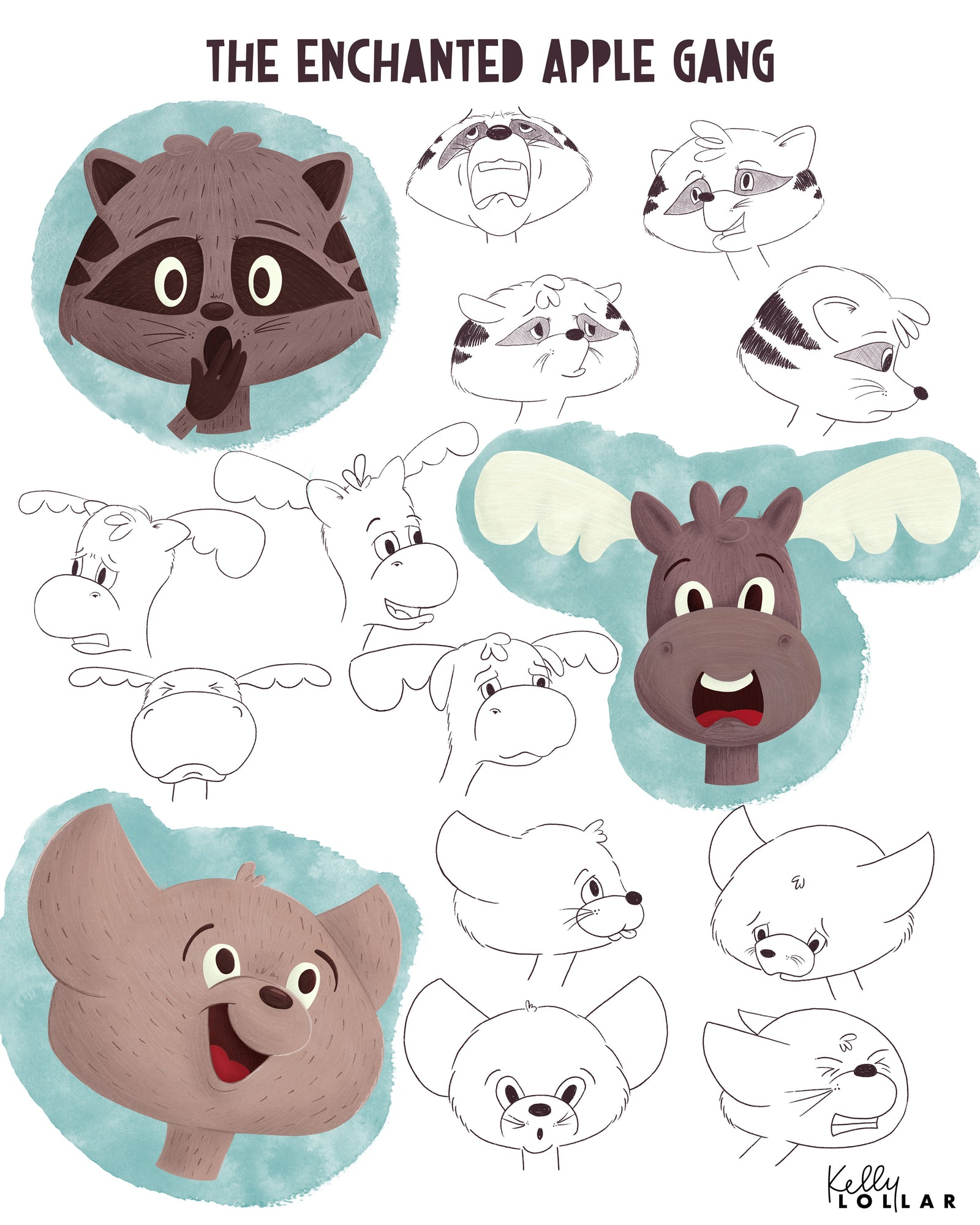 MATS Illustrating Children's Books The Enchanted Apple Character Expressions Study by Kelly Lollar