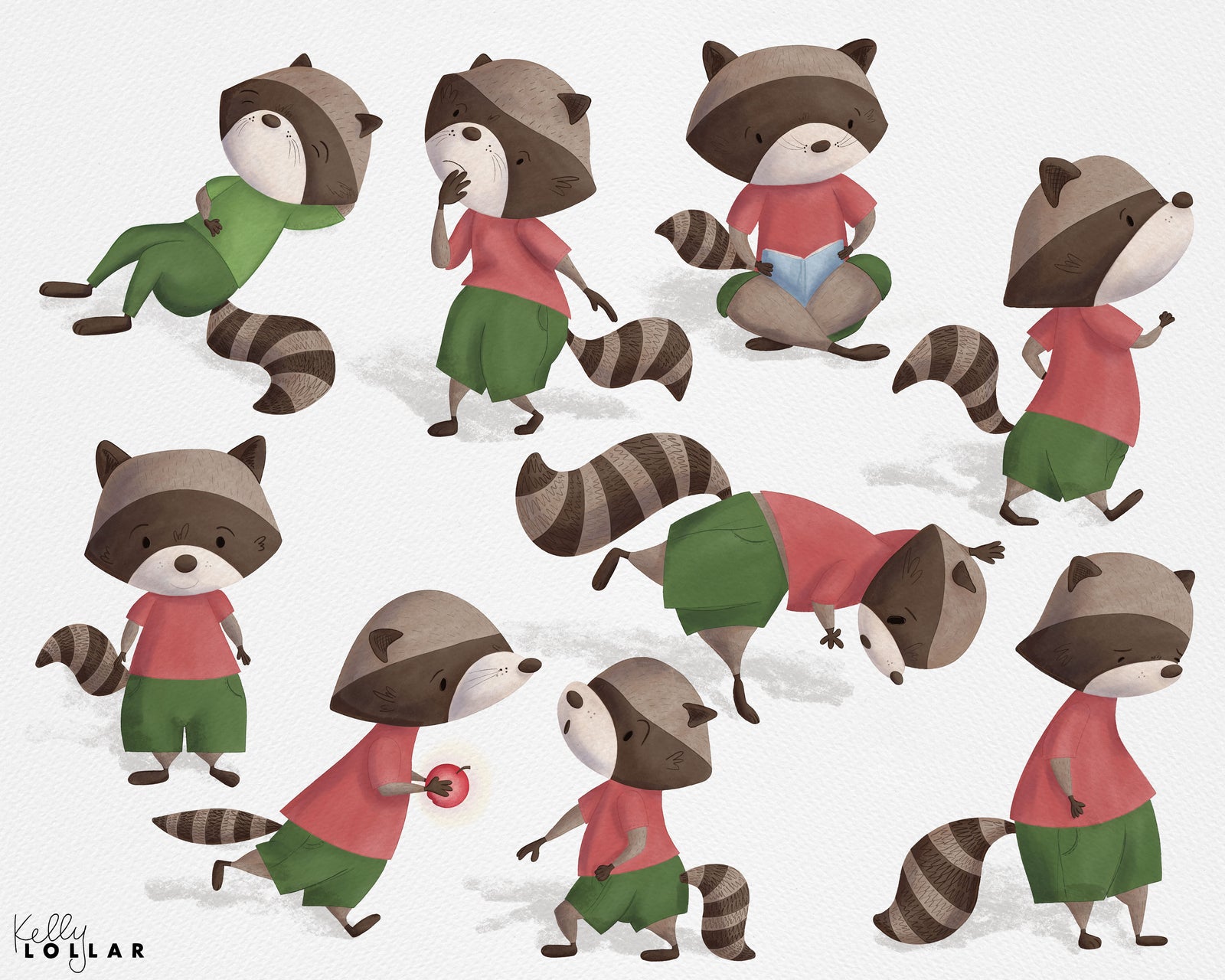 MATS Illustrating Children's Books The Enchanted Apple Racoon Character Study by Kelly Lollar