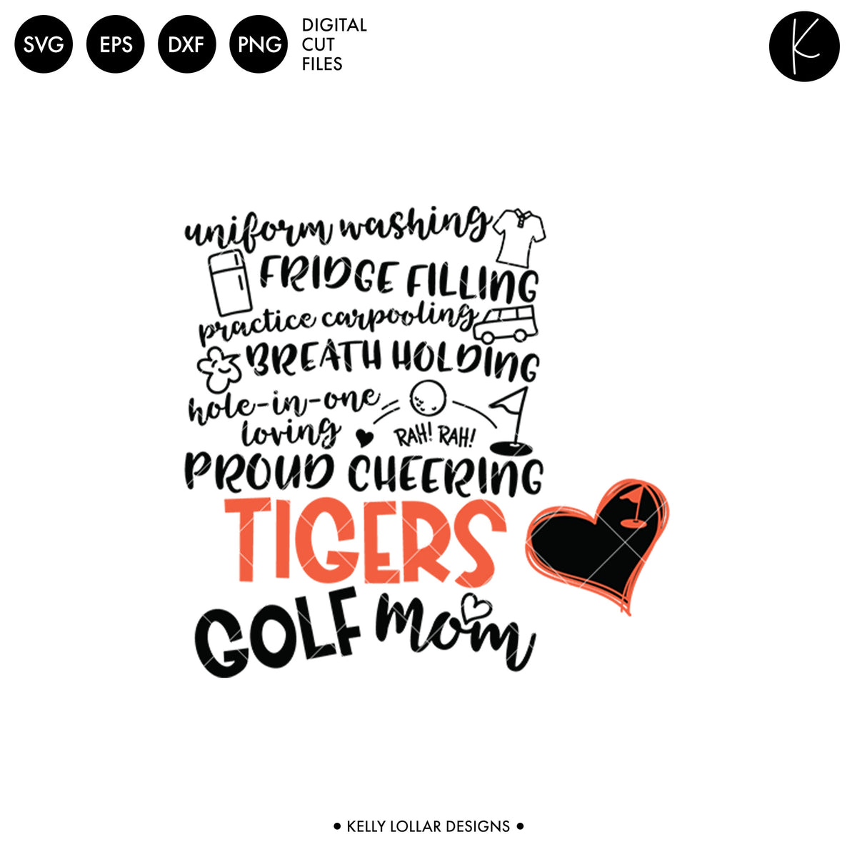 Tigers Golf Bundle | SVG DXF EPS PNG Cut Files