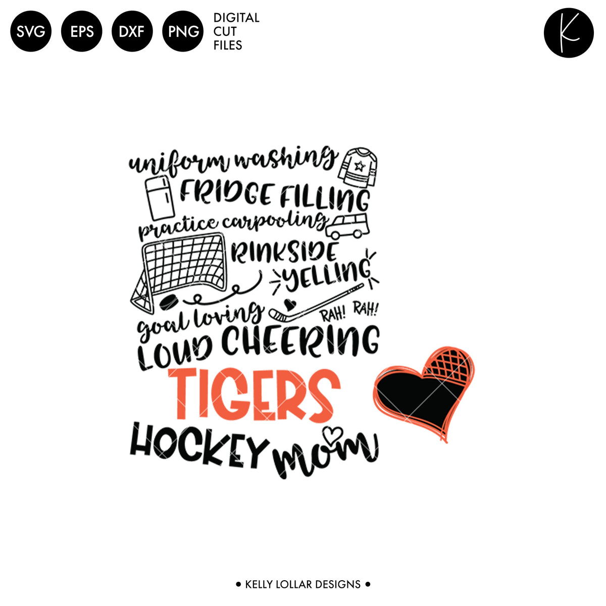 Tigers Hockey Bundle | SVG DXF EPS PNG Cut Files