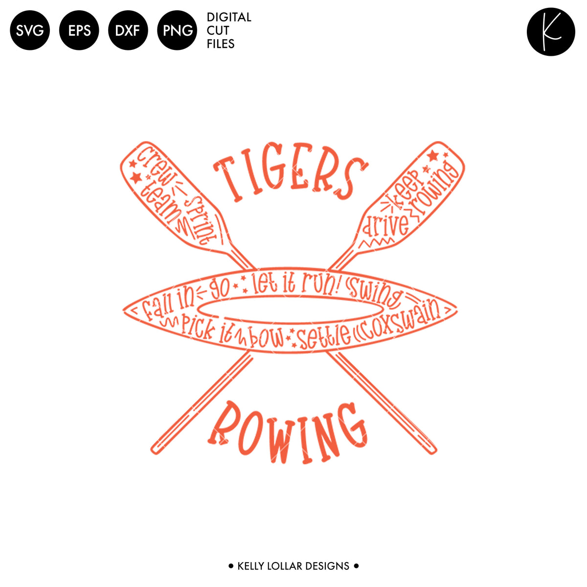 Tigers Rowing Crew Bundle | SVG DXF EPS PNG Cut Files