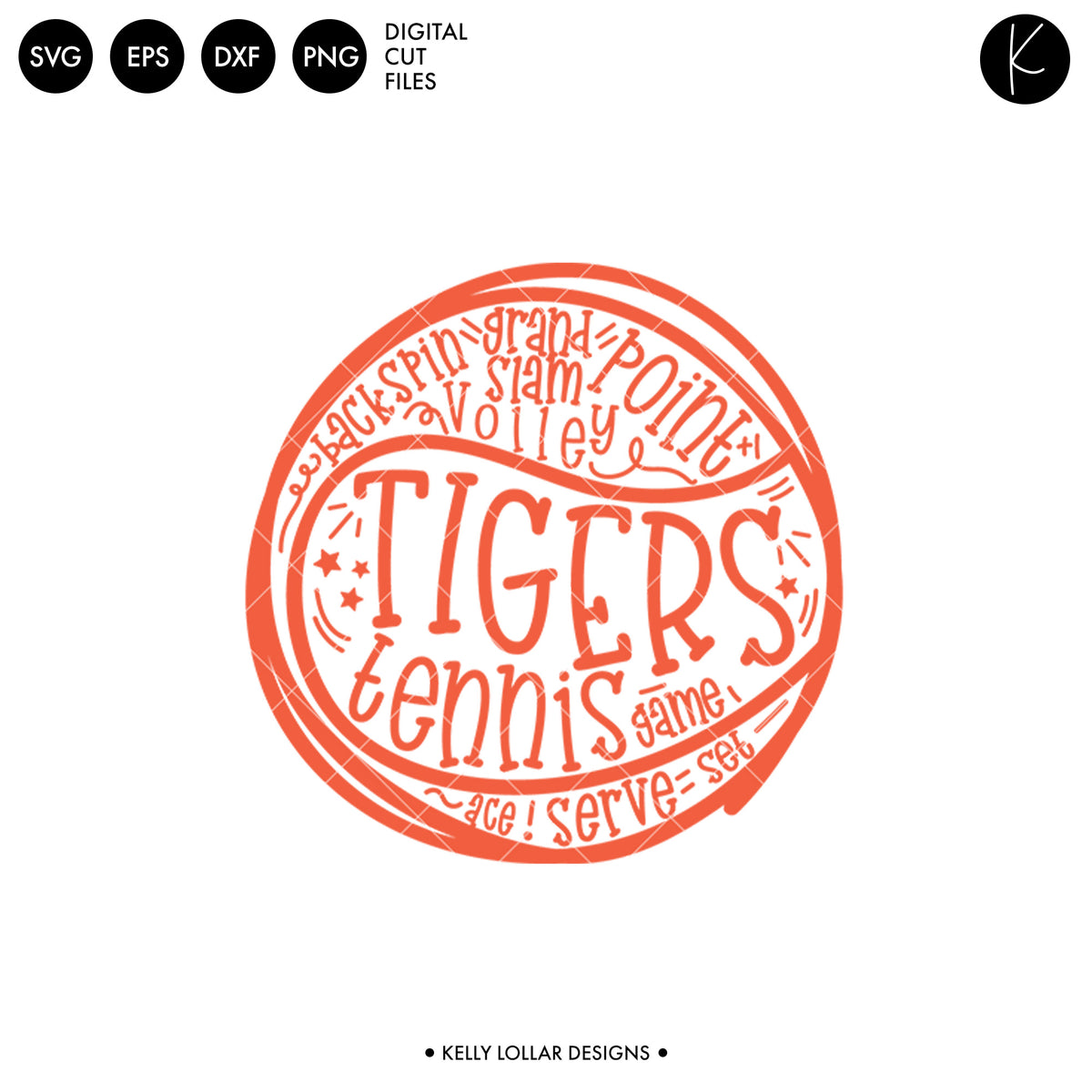Tigers Tennis Bundle | SVG DXF EPS PNG Cut Files