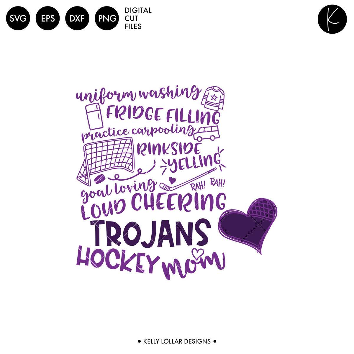 Trojans Hockey Bundle | SVG DXF EPS PNG Cut Files