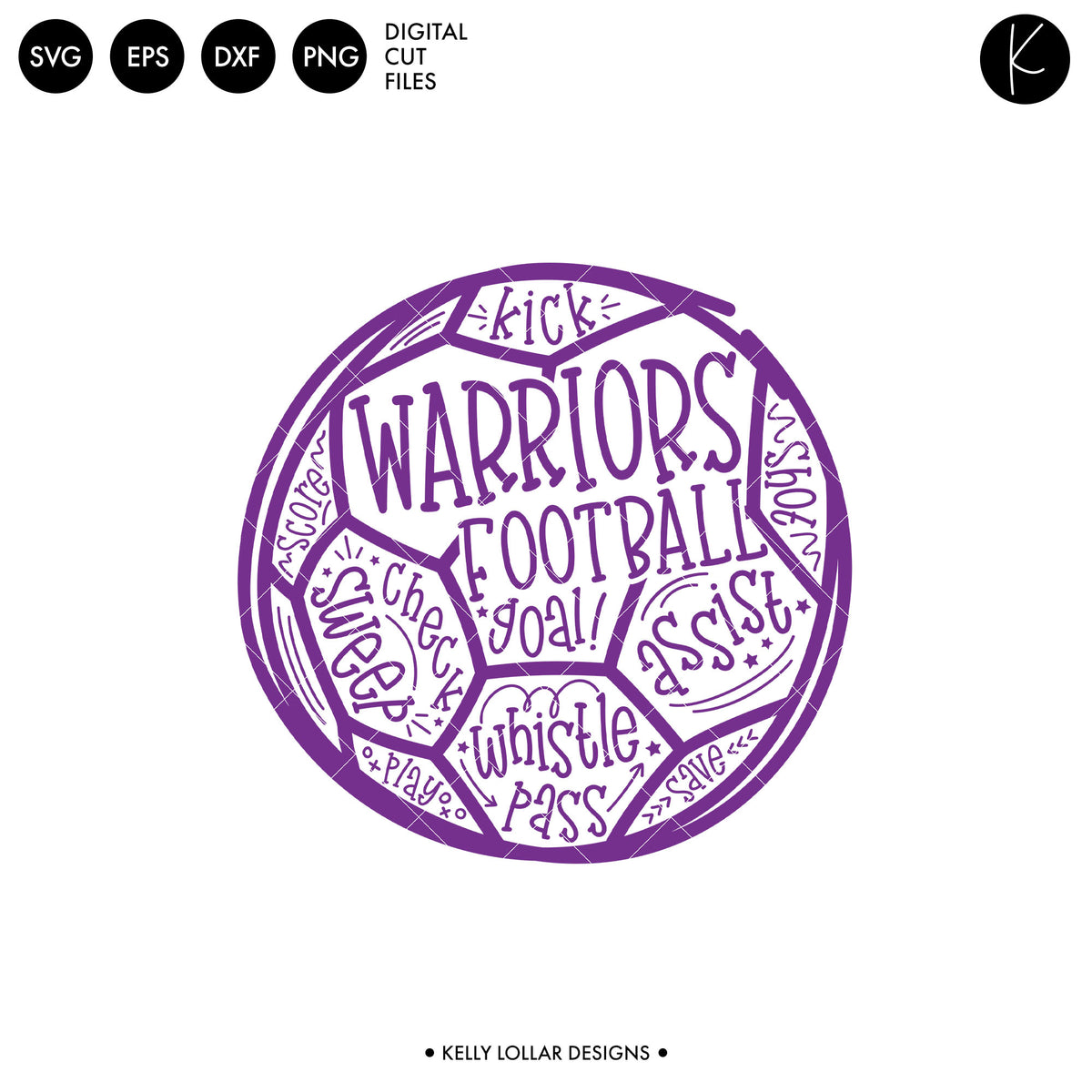 Warriors Soccer and Football Bundle | SVG DXF EPS PNG Cut Files