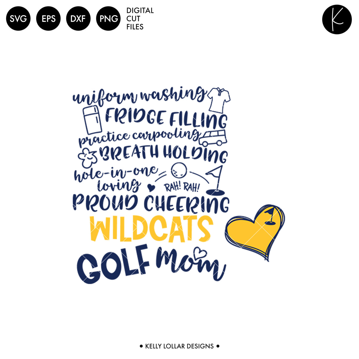 Wildcats Golf Bundle | SVG DXF EPS PNG Cut Files