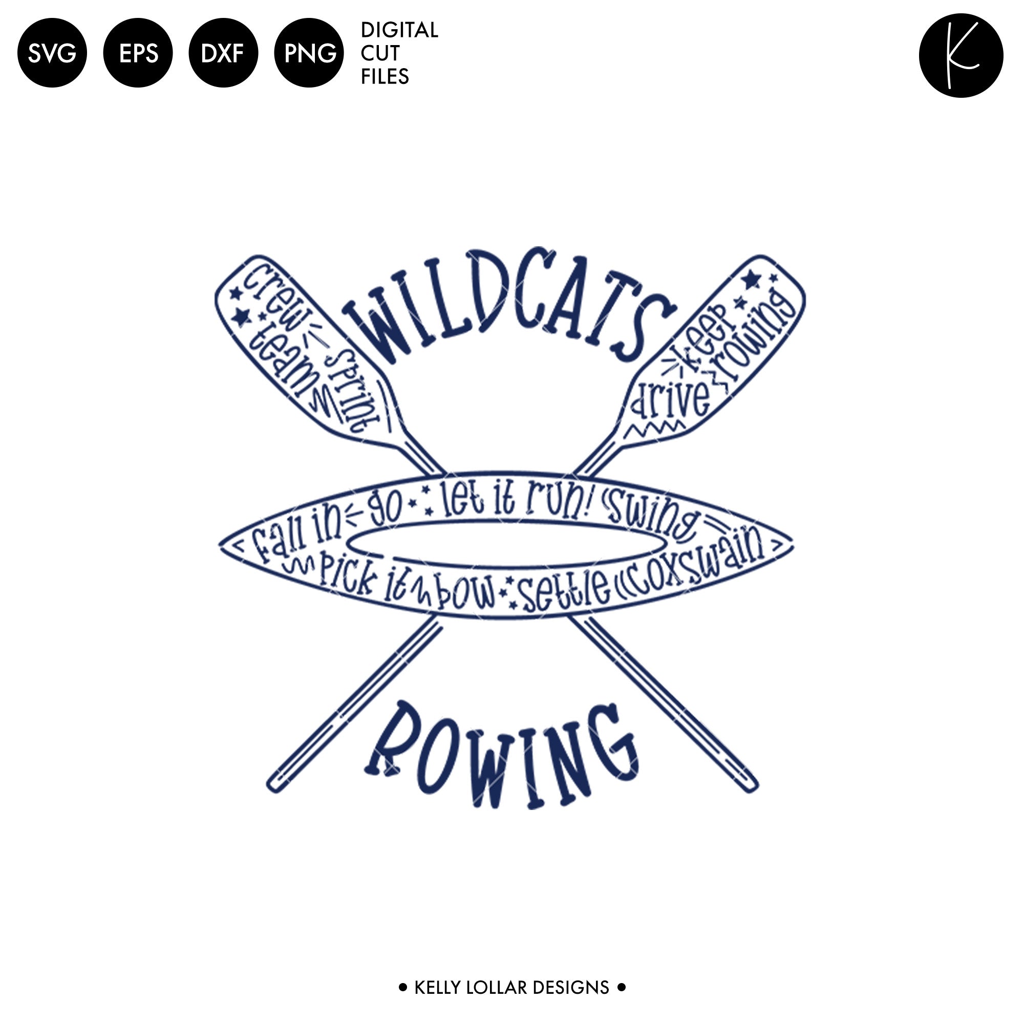 Wildcat Rowing Wildcats Rowing Crew Bundle | SVG DXF EPS PNG Cut Files - Kelly Lollar ...