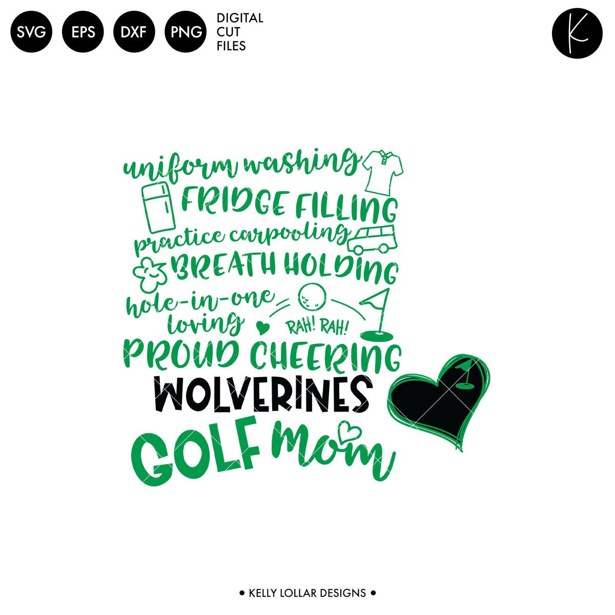 Wolverines Golf Bundle | SVG DXF EPS PNG Cut Files