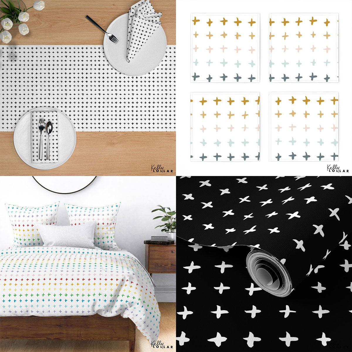 Inky Doodles Collection, Inky Plus Marks Pattern by Kelly Lollar