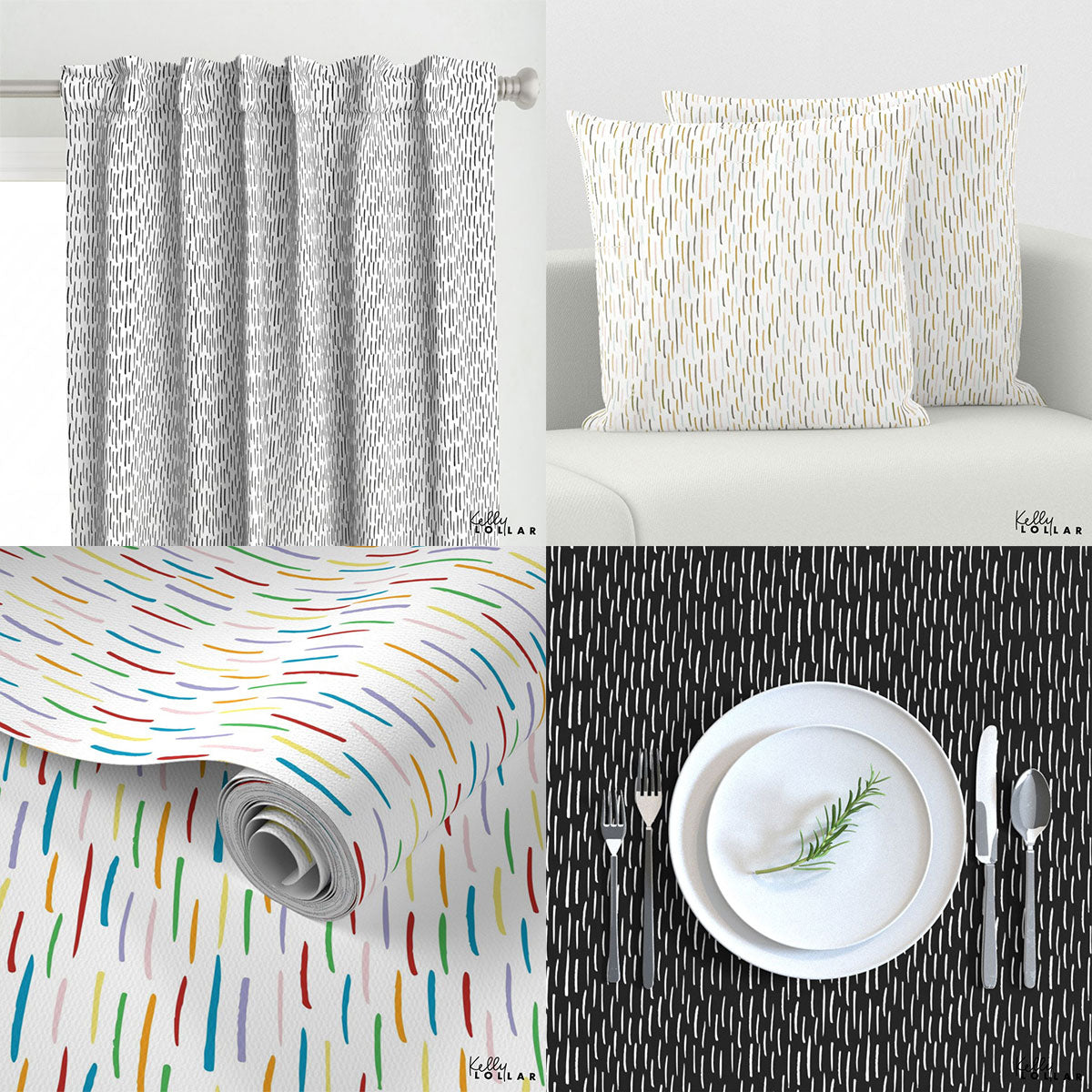 Inky Doodles Collection, Inky Tic Marks Pattern by Kelly Lollar