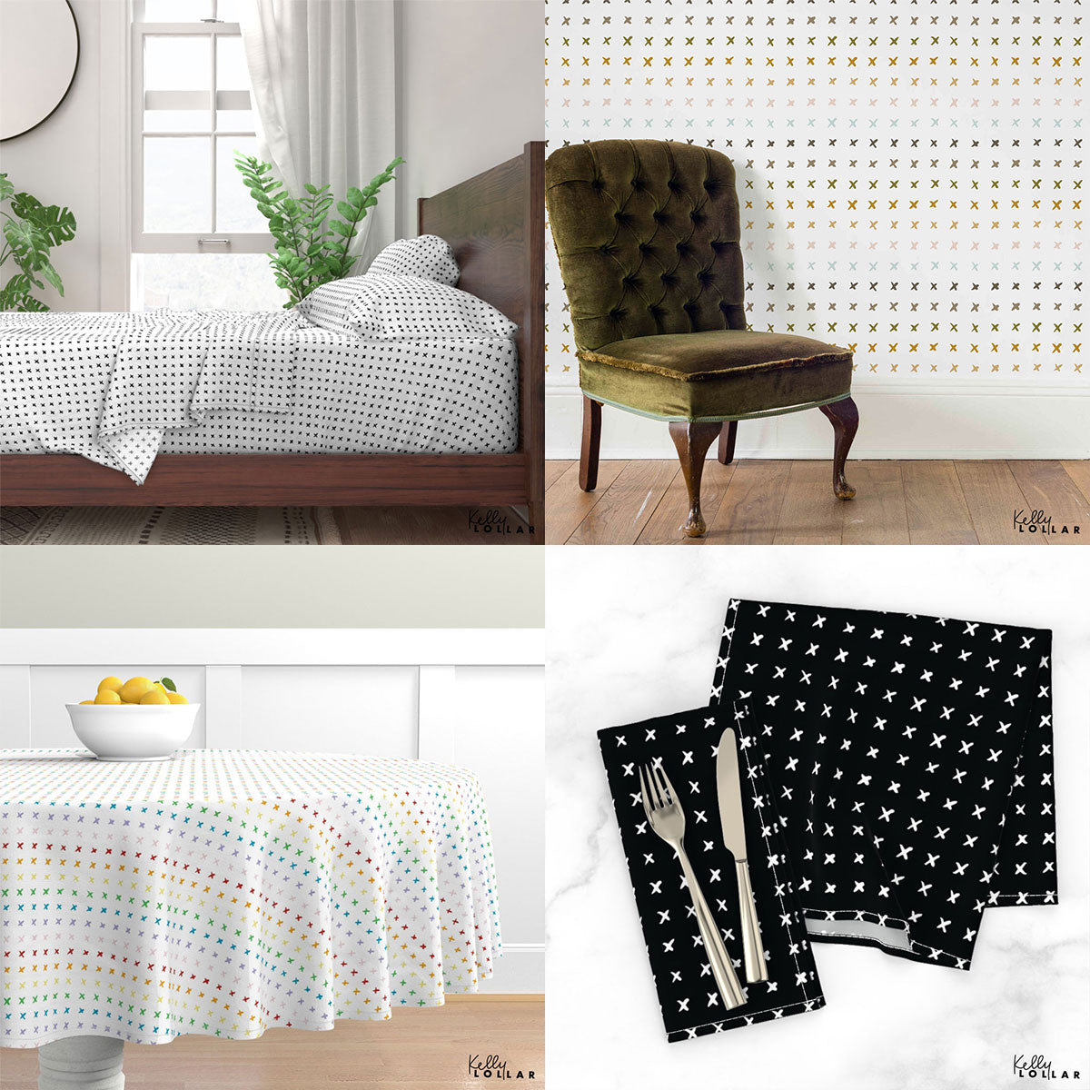 Inky Doodles Collection, Inky X's Pattern by Kelly Lollar