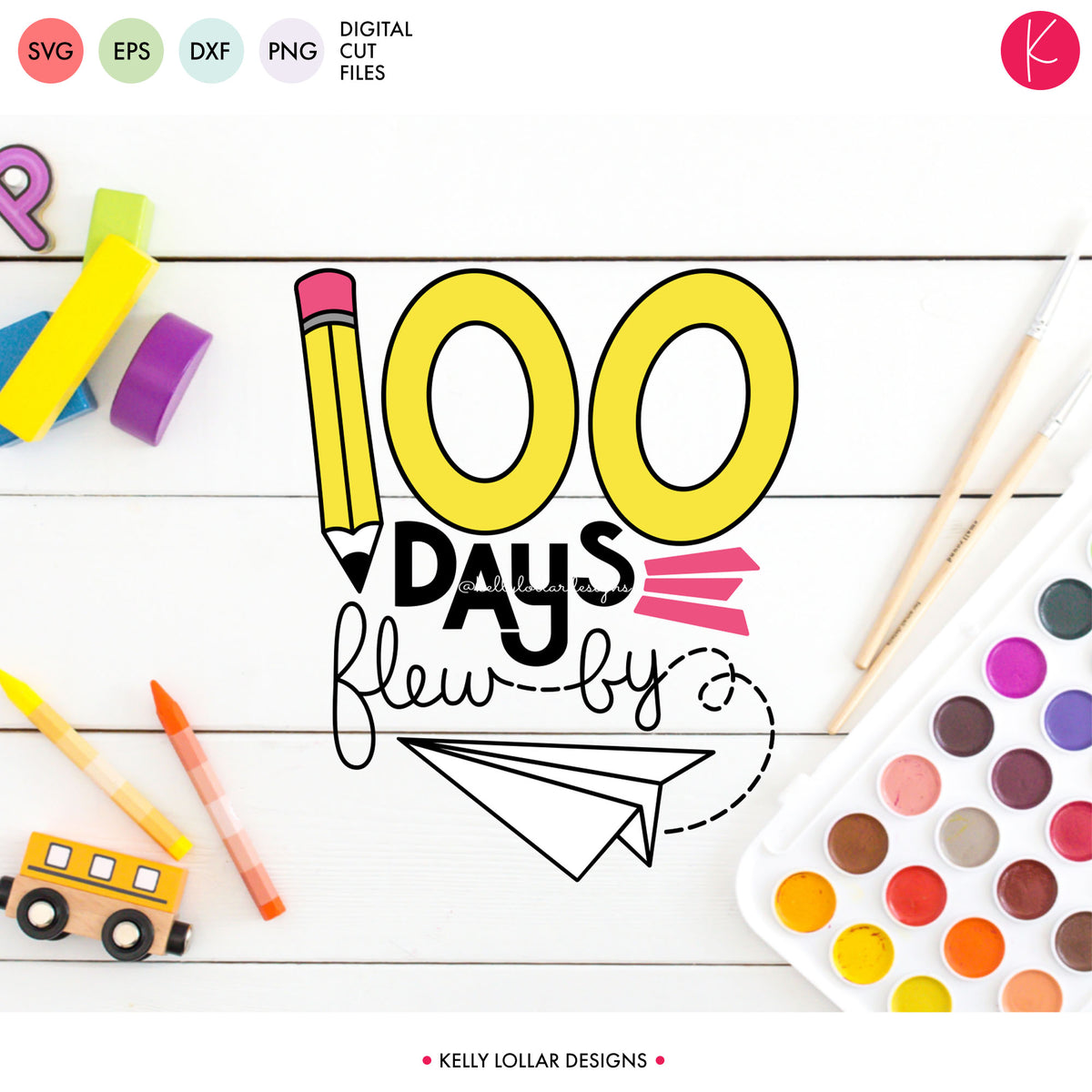 100 Days Flew By | SVG DXF EPS PNG Cut Files