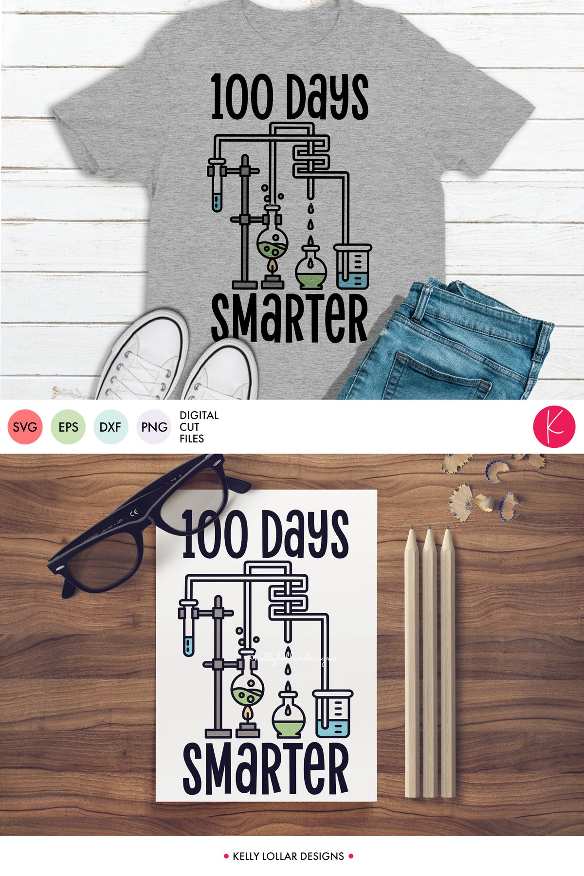 100 Days Smarter | SVG DXF EPS PNG Cut Files