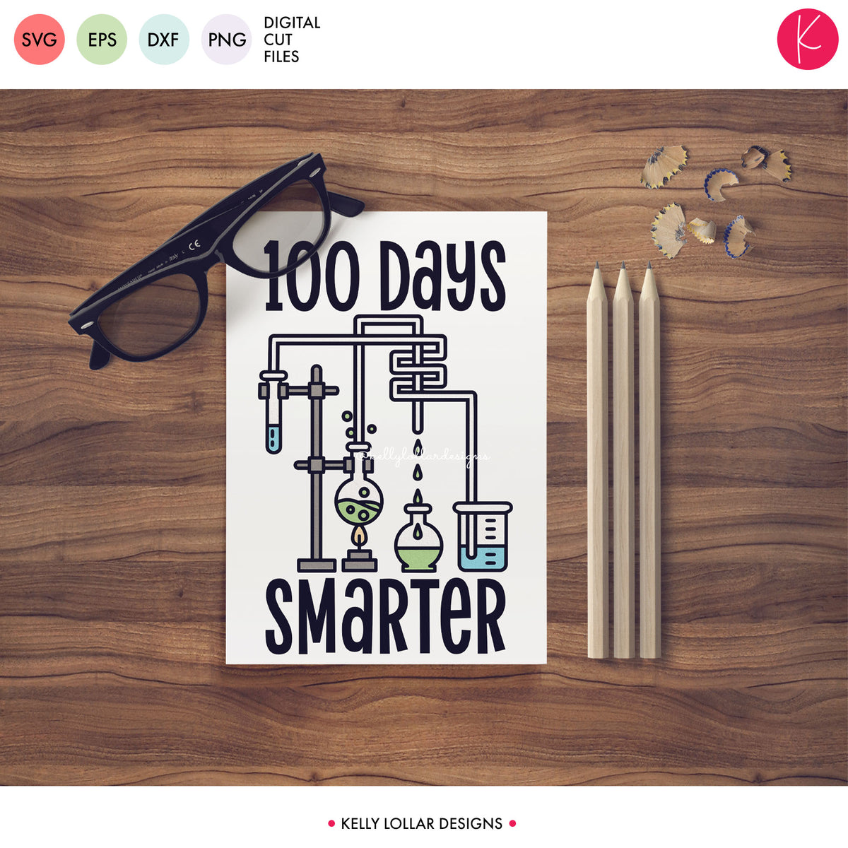 100 Days Smarter | SVG DXF EPS PNG Cut Files